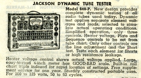 Jackson 648-P Valve Tester