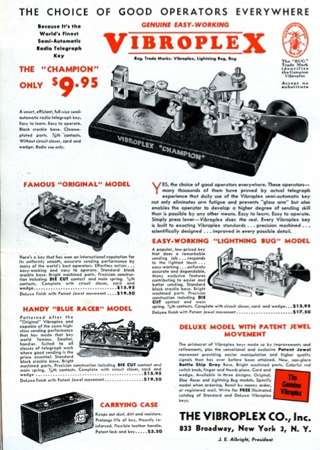 Vibroplex Morse Code Keyers